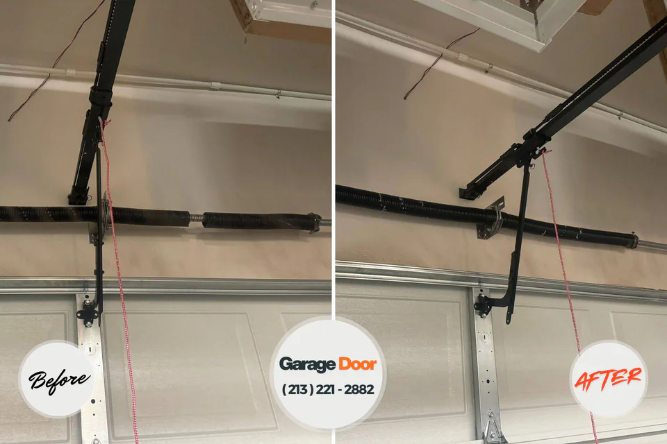 Before and after: garage door spring repair Gifford, FL